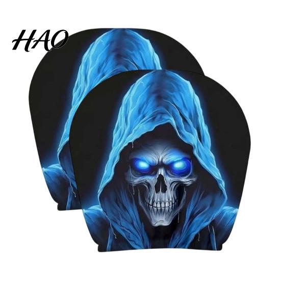 Gift for Car Enthusiasts 2Pcs Halloween Headrest Pillowcase, Universal Fit Pillow Cover, Soft Auto Interior Decoration Spooky Pillowcase Automotive