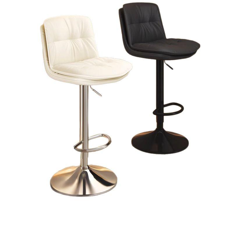 Modern Minimalist Wrought Iron Bar Stool with Backrest