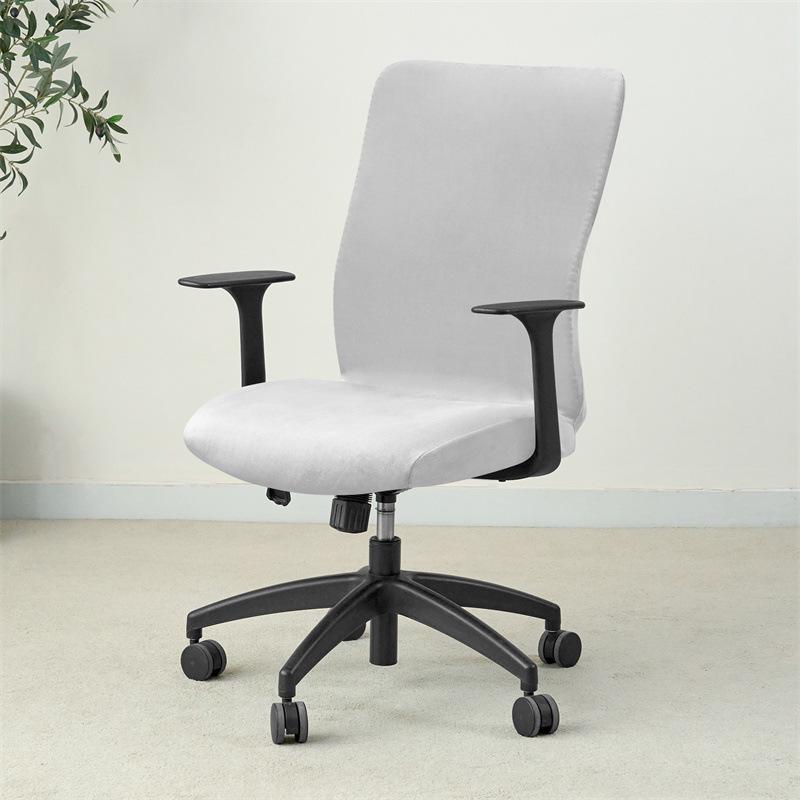 Silver Fox Velvet Office Chair Cover – Armrest-Free, Full Wrap, Thickened and Dirt-Resistant.