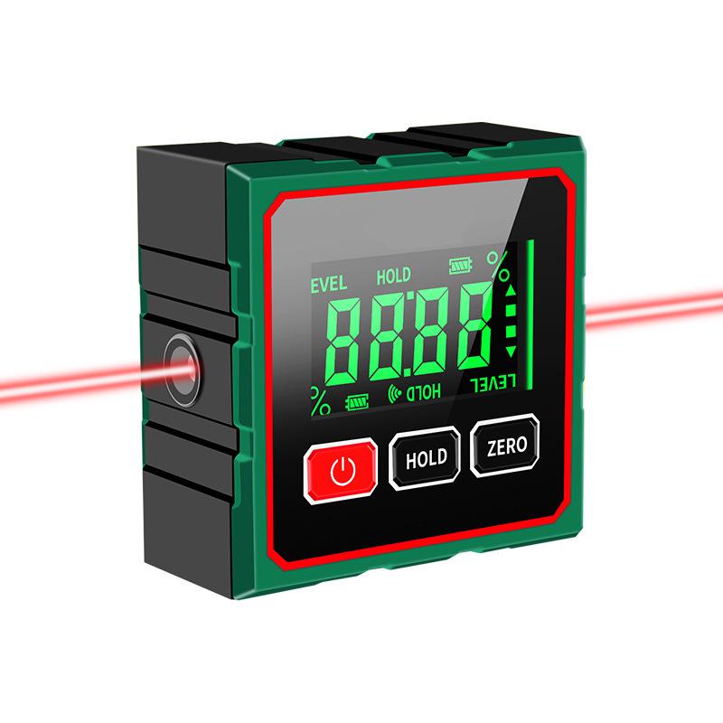 Cyfrowy inklinometr magnetyczny Precision 360° z inteligentnym wyświetlaczem laserowym i poziomicą