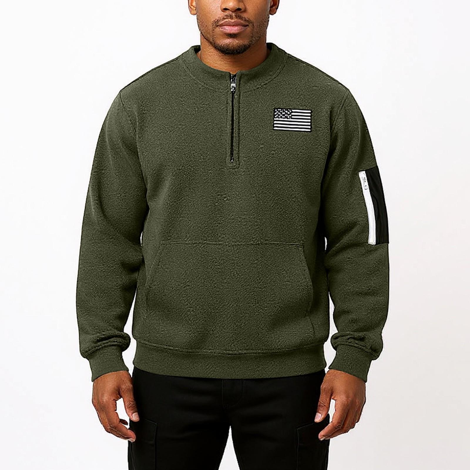 

Men s Half Zip Versatile Long Sleeved Casual Sweatshirt S