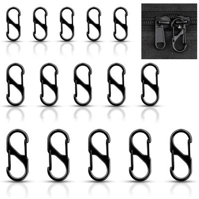 15Pcs Zipper Clips Anti Theft Zipper Pull Replacement Backpack Zipper Pulls Keep Closed Carabiner Clip for Luggage Suitcase
