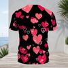 Men s Plus Size V Neck Short Sleeve White T Shirt Black Polka Dot Printed Pullover Straight Hem