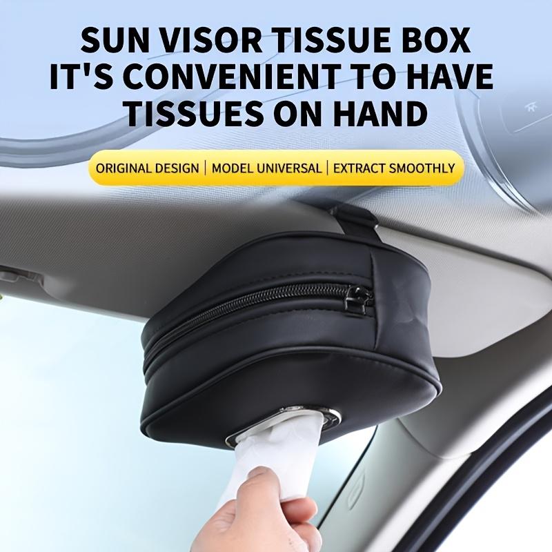 Fashionable PU Leather Car Sun Visor Tissue Box a Space-saving Organizer for Vehicle Car Tissue Holder Car Interior Accessories