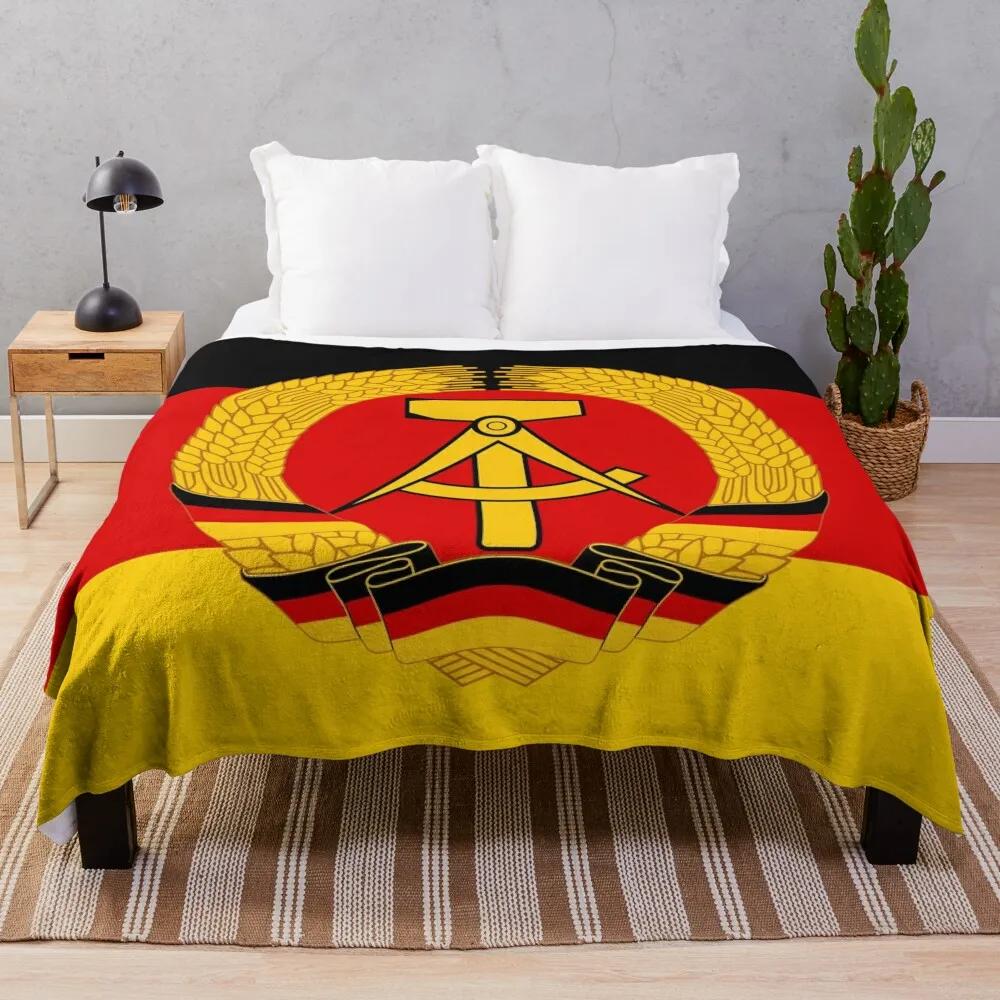 DDR Flag Throw Blanket Blanket For Decorative Sofa Quilt Blanket Designer Blankets Extra Large Throw Blanket Size: 75*100cm, Weight: 230 GSM