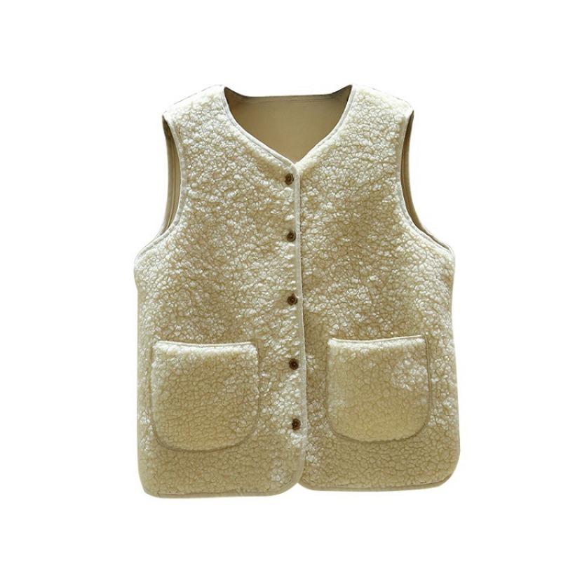 Lamb Plush Vest Women's 2025 Autumn and Winter Short Korean Style Fur One-piece Versatile Shoulder Jacket