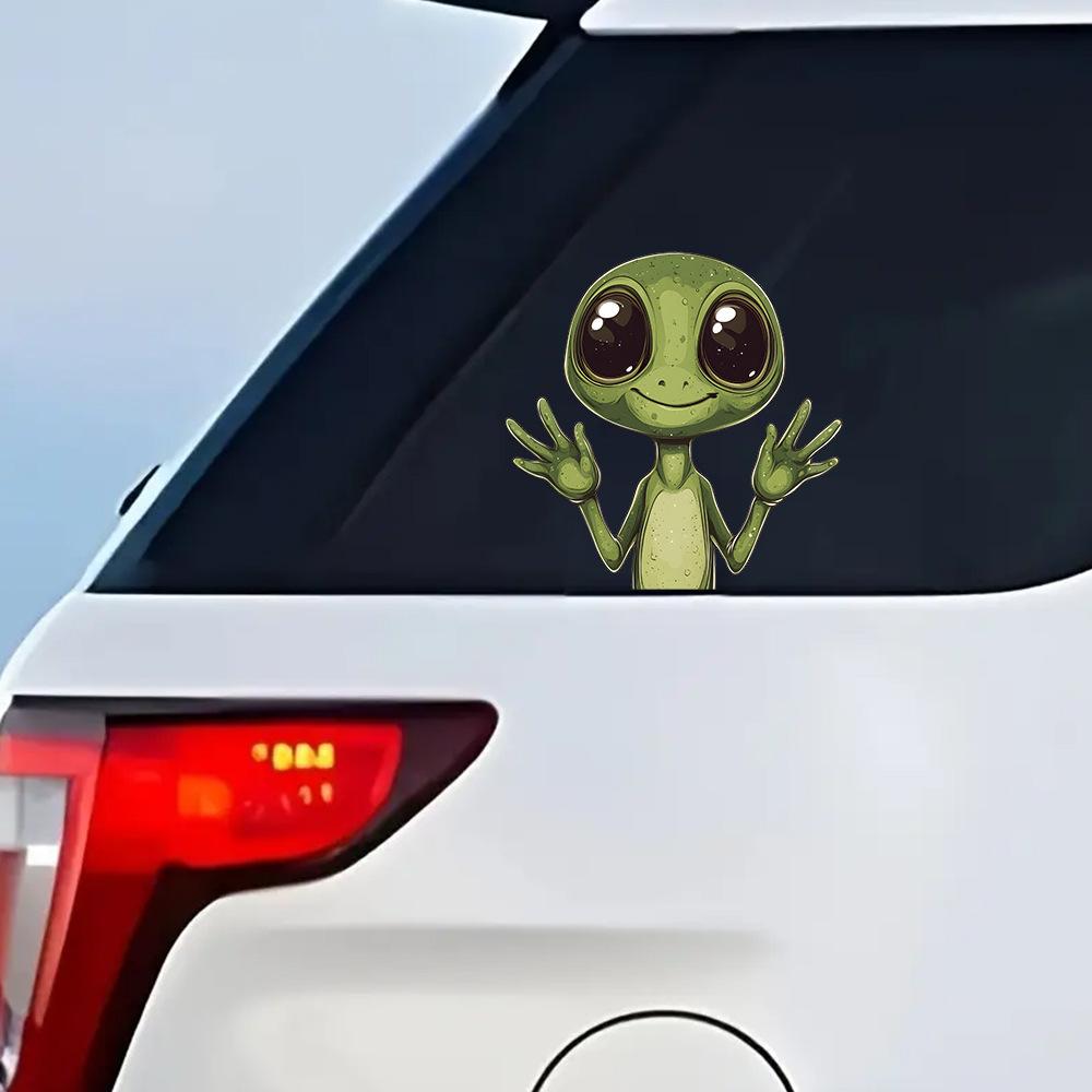 Creative Big-eyed Alien Glass Car Beautification Decorative Window Stickers