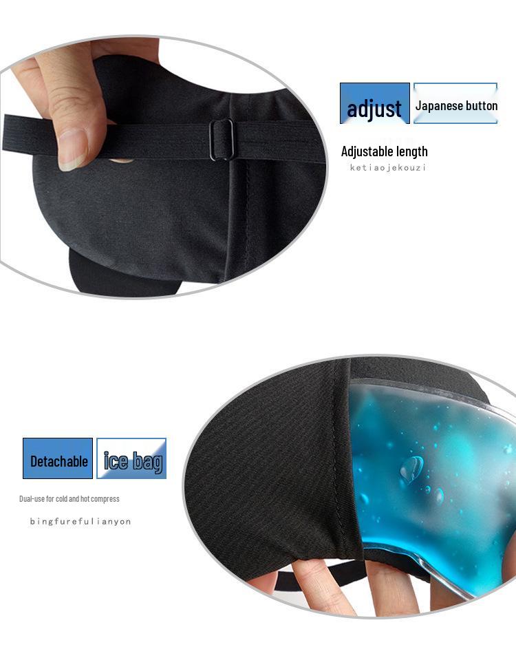 3D Cartoon Eye Mask with Lace - Cute Hot/Cold Compress for Sleep, Light Blocking, Breathable Eye Protection for Men and Women