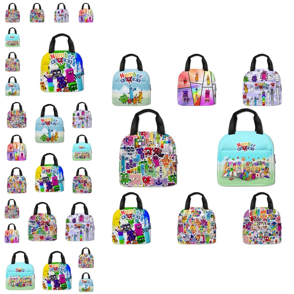 Numberblocks Digital Building Blocks Insulated Lunch Bag For Elementary School Students