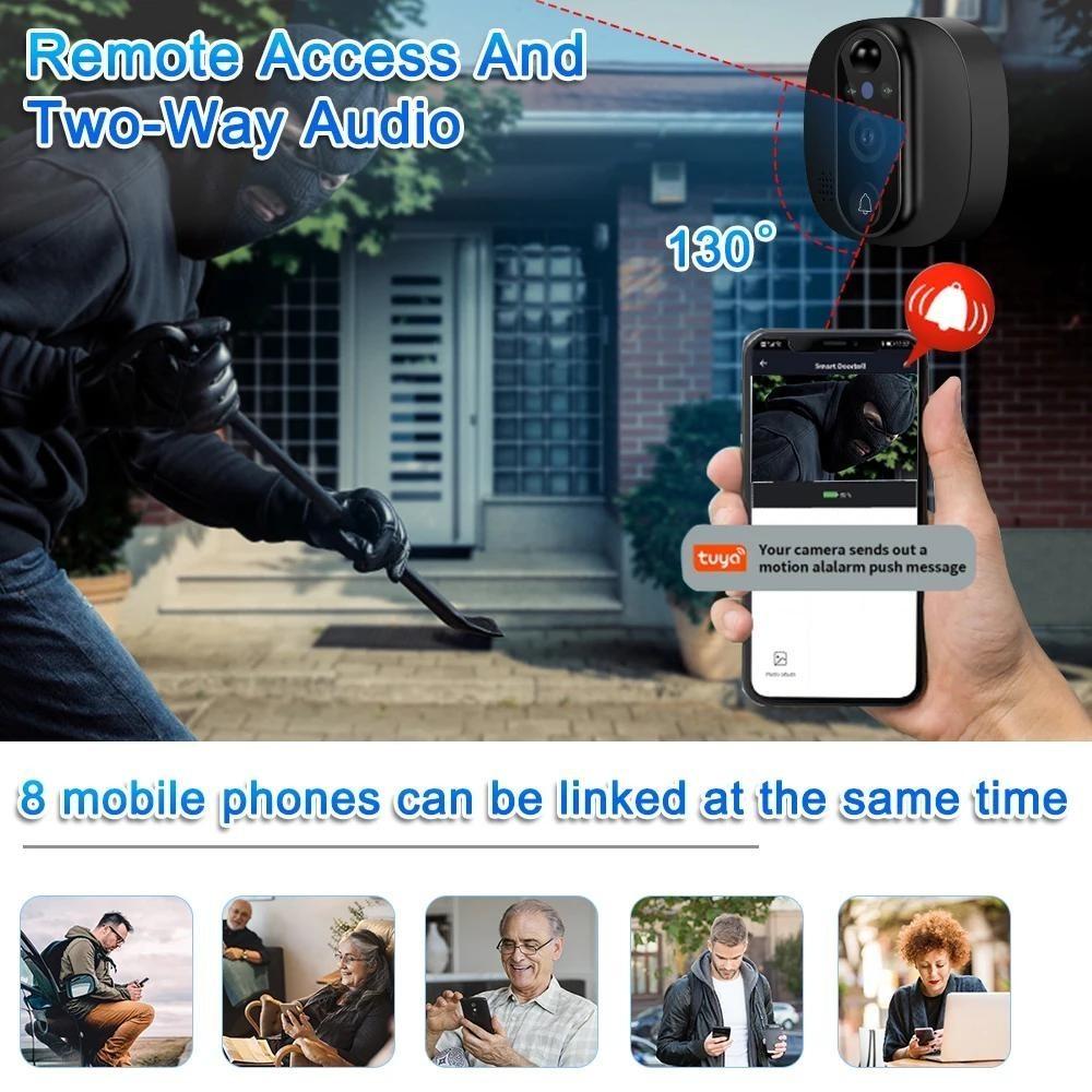 4,3-calowy WiFi Wizualny Domofon Dzwonek do Drzwi 1080P HD WlFl Noktowizja Dzwonek do Drzwi Inteligentny Czujnik Ruchu PIR Kamery do Drzwi