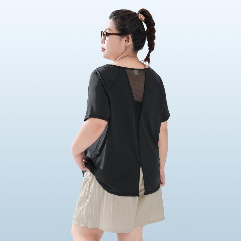 

Plus size women clothing [Ice Silk Sports T-shirt] Breathable Yoga Clothes Top Training 100.00kg Short sleeve Running Workout Clothes