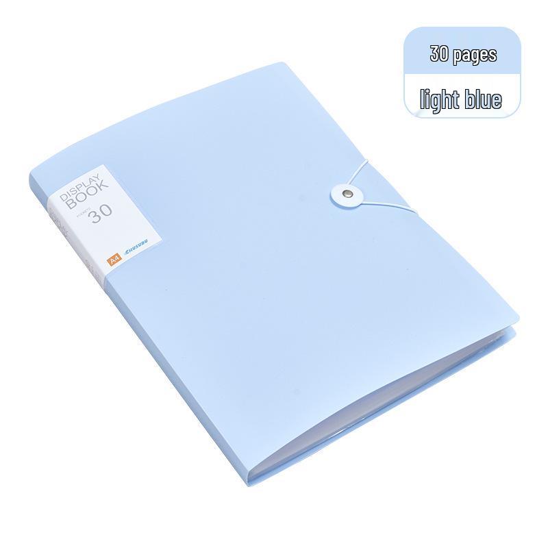 A4 Multi-Layer Transparent Data Book File Bag with String Tie and Clipboard Storage