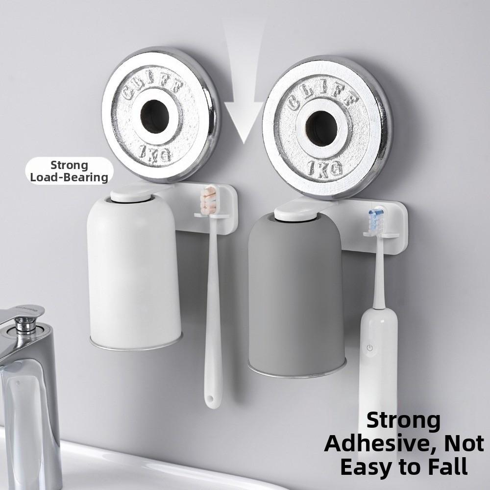 Wall Mounted Magnetic Toothbrush Holder Magnetic Toothbrush Cup Mouthwash Cup Family