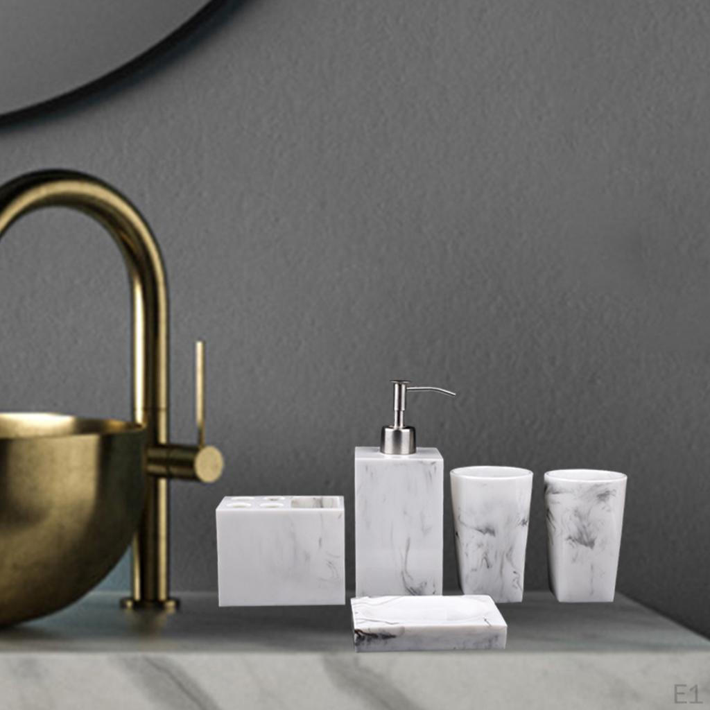 Σετ καλλωπισμού 5 τμχ Σετ οδοντόβουρτσας Πρακτικό Σαπουνάκι Πρακτικό για Διακόσμηση σπιτιού στον πάγκο