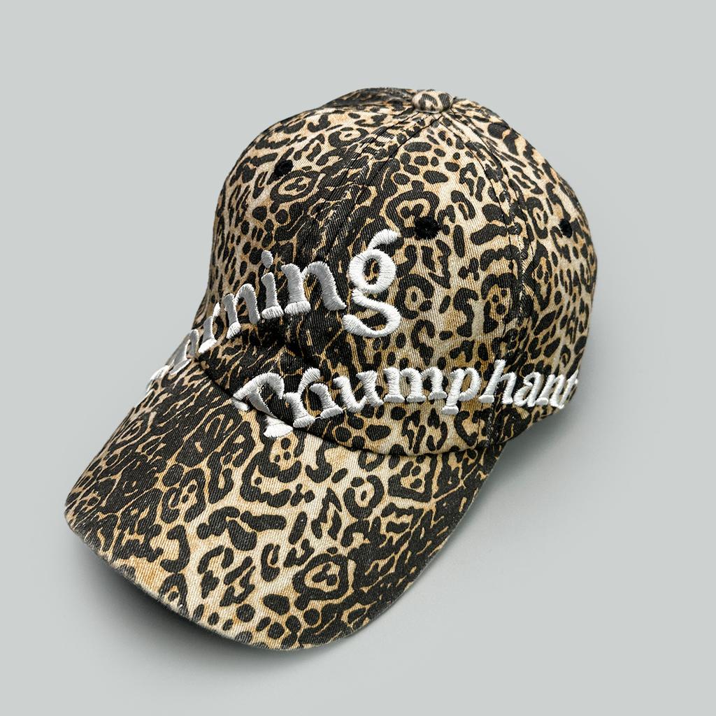 Four Seasons Personality Niche Oblique Letter Embroidery Baseball Cap Men'S And Women'S Sunshade Camouflage Leopard Print American Cap