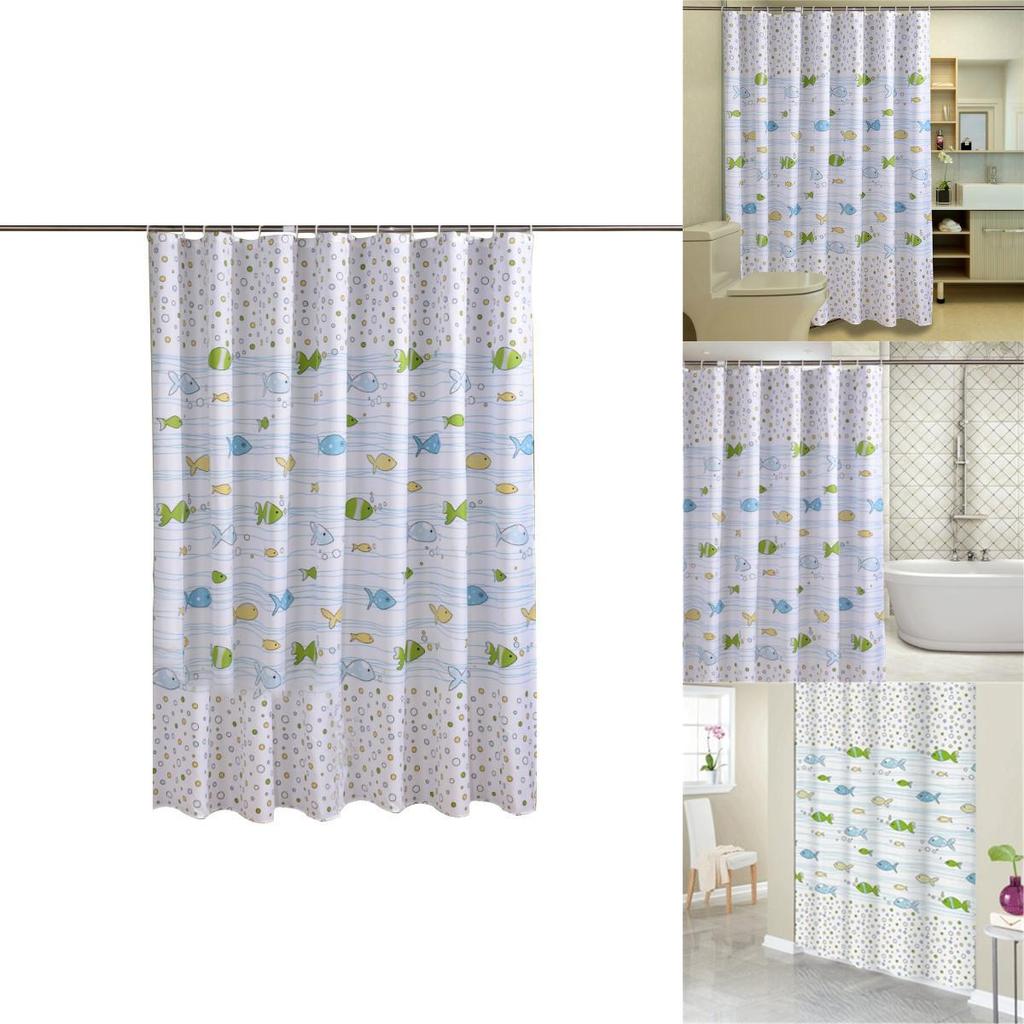 Thickened Fish Waterproof Antimildew Bathroom Curtain Cartoon Shower Partition