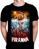 Piranha Mens T Shirt Gothic Horror Print Black Cotton Movie Poster Tee Gift