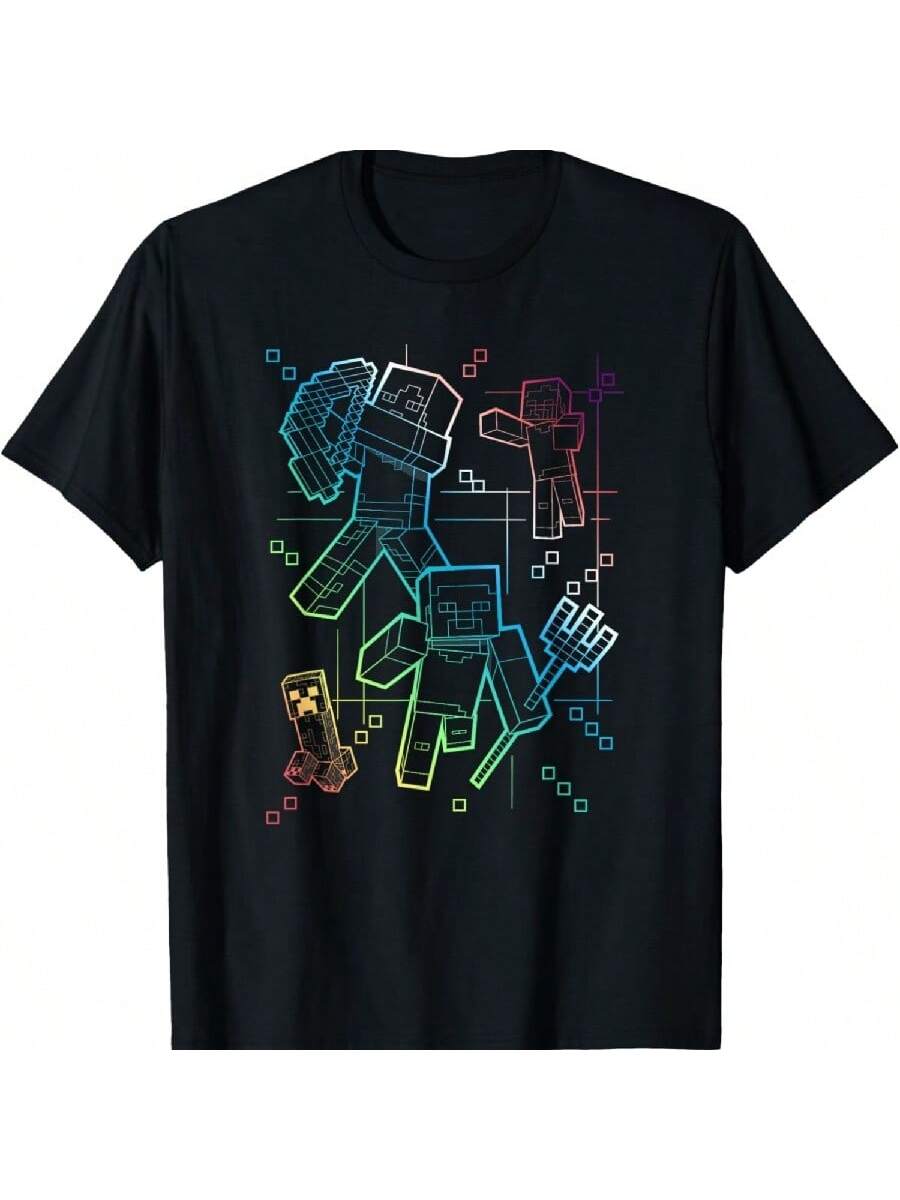 Minecrafts Group Shot Rainbow Collage T-Shirt S разноцветный