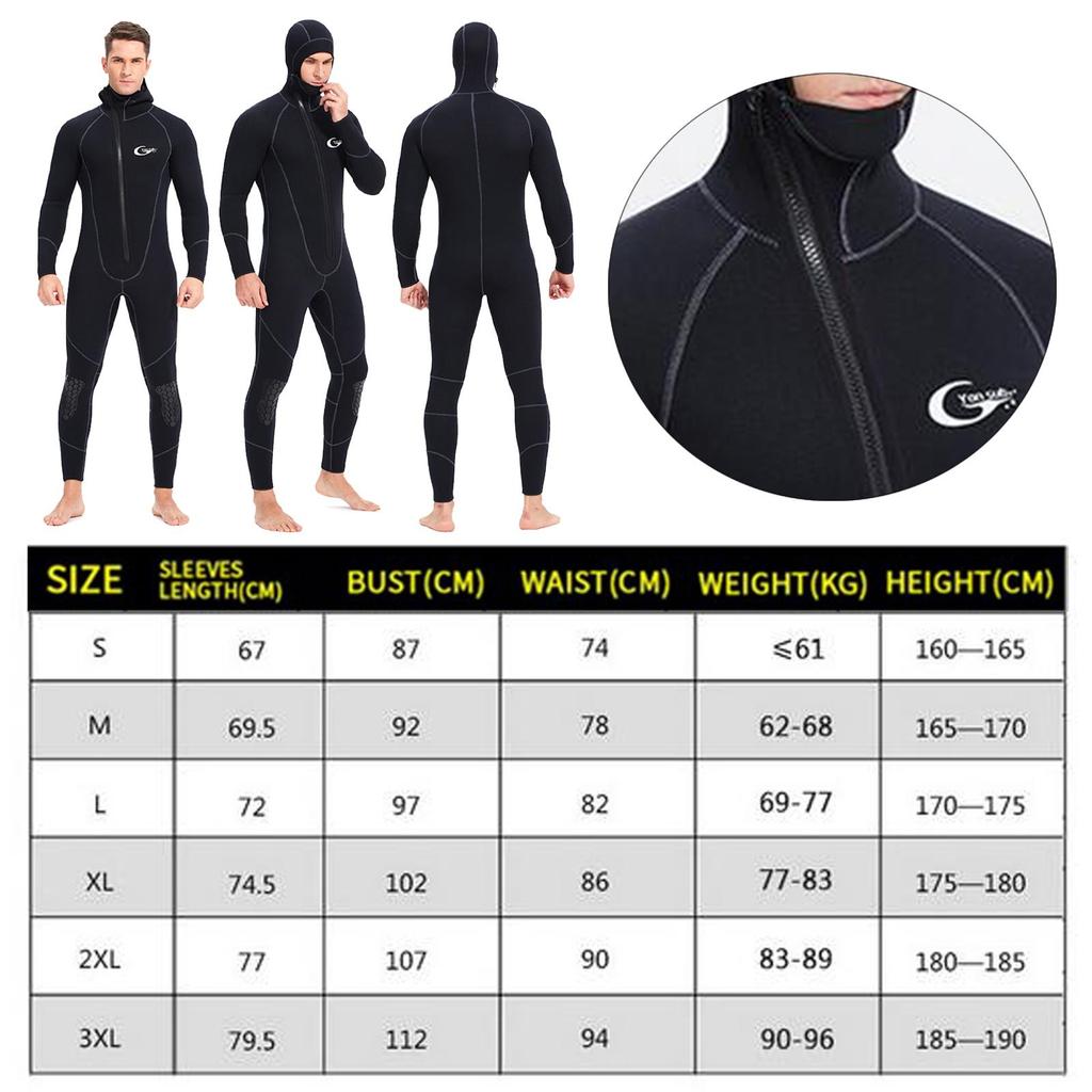 7mm Neoprene Swetsuits Diving Wetsuits Jumpsuit for Snorkeling Scuba Diving