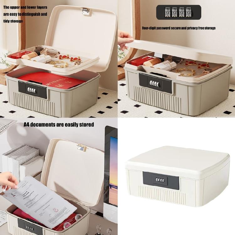 Privacy Protective Storage Box with Combination Lock for Secure Document and ID Organization Home or Work Daily Use