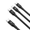 3in1 Cable USB-C - USB-C / iPhone Lightning / microUSB 20W PD 1.5m - black