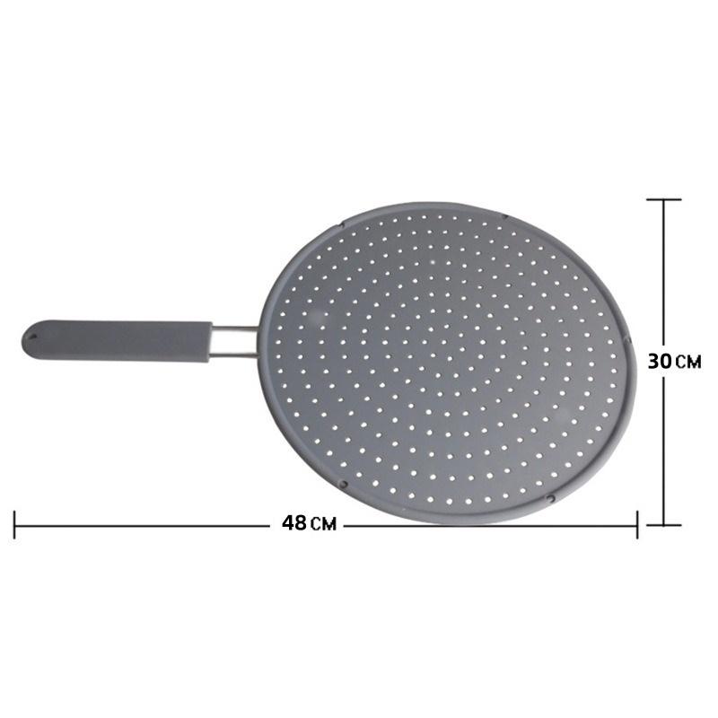 Silicone Handle Oil Filter Oil Separator Kitchen Splash Screen Heat-resistant Oil-proof Pot Cover Drain Plate Cover Kitchen Tool