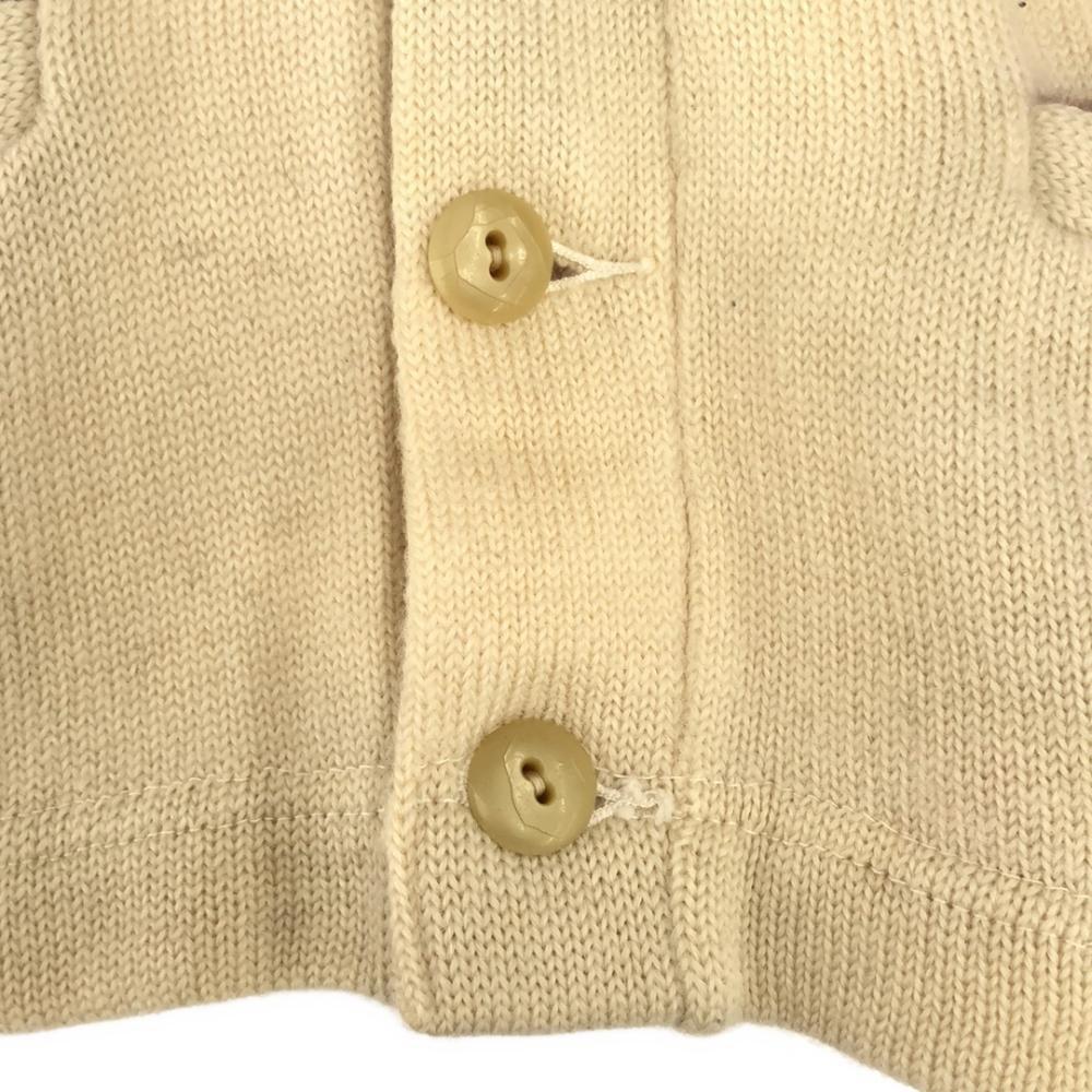 VINTAGE 40s 50s Lettered Long sleeve knit cardigan white Women Used