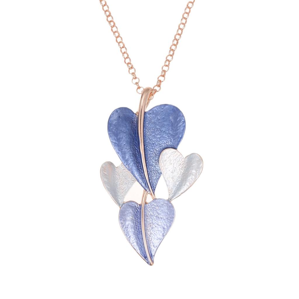 Luxury new color painting oil heart-to-heart small pendant, fashionable small fresh women's girlfriend versatile love necklace