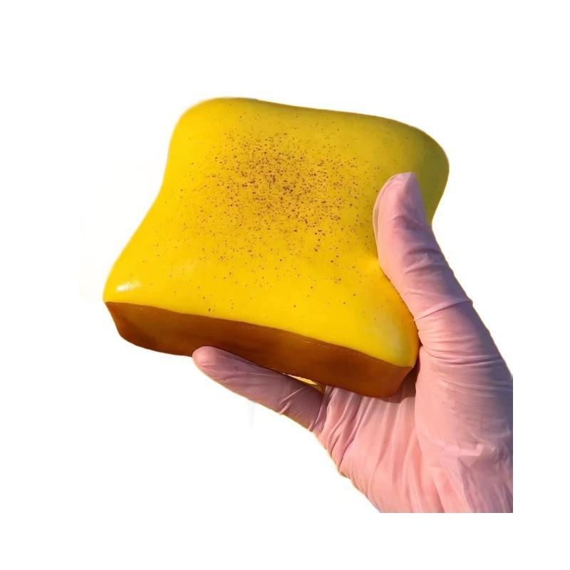 Soft Squeeze Simulated Toast Squishy Toy Stress Relief Fidget Bread Toy Easy to Clean for Home Office Daily Anxiety Relief