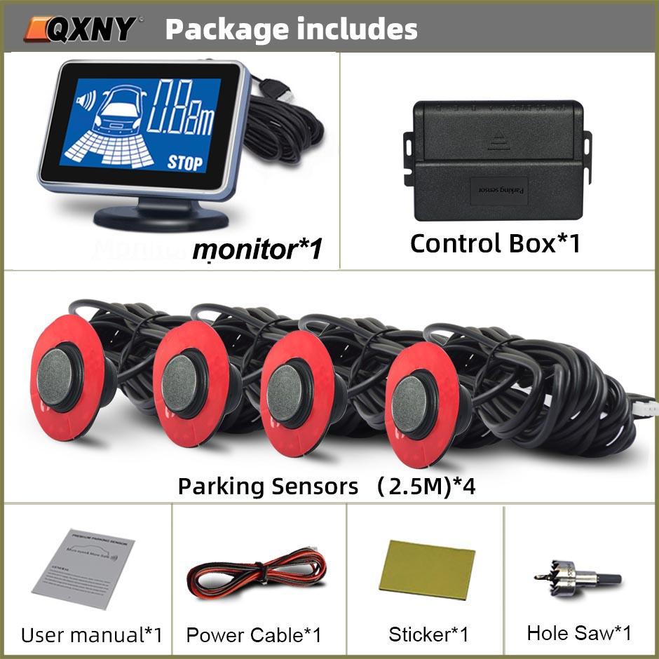 Qxny Backup Radar Plane 4 Rear Sensors Parktron for Bumper Adjustable Depth 16mm Parking Sensor To Assist Bumper Distance System