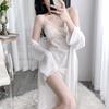New women's summer ice silk pajamas sexy chest pads spring and autumn suspenders Internet celebrity shorts two-piece loungewear set
