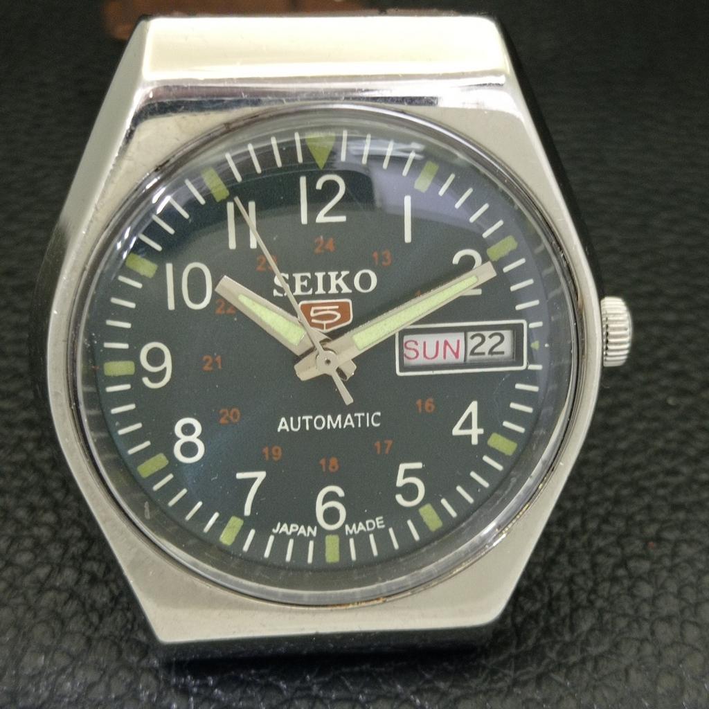 AUTOMATIC 6309A VINTAGE SEIKO 5 JAPAN MENS BLUE COLOR DIAL WATCH A701569-5