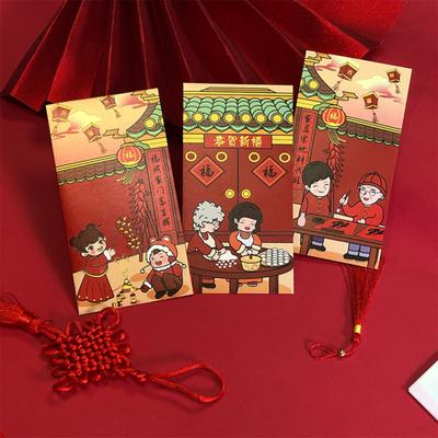 6 Stücke Chinesischen Neujahr Rote Umschläge 2025 Lunar Yera der Schlange Rote Geld Tasche Frühling Festival Glück Hong Bao