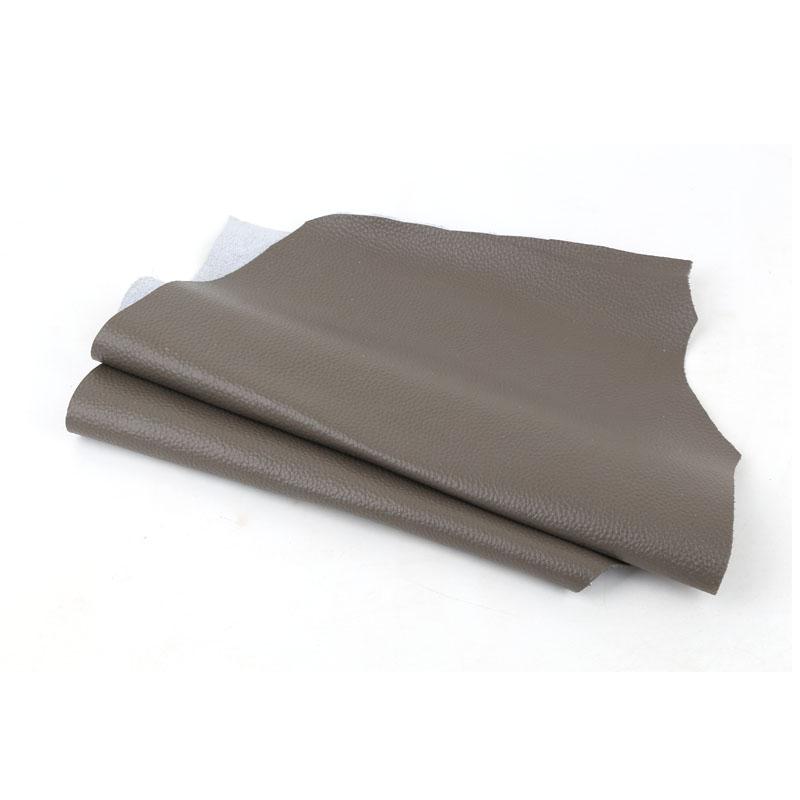 Grey Cowhide Leather Material, 1.5mm Thick First-layer Soft Cowhide Sofa Bedside Car Seat Leather Fabric with Litchi Pattern