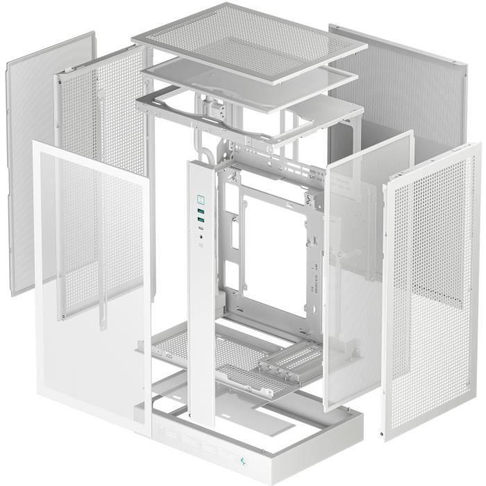 Boîtier PC sans alimentation - DEEPCOOL - CH270 Digital - Mini tour - Format M-ATX - 1x120mm RGB inclus + affichage digital - Blanc