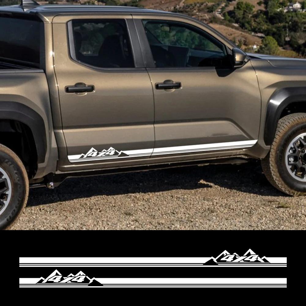 2Pcs 4X4 Off Road Car Body Side Sticker For Pickup Trucks TRD Tacoma Sports Kit Vinyl Decal Decoration Exterior Auto Accessories