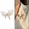 Gold Tone Butterfly Brooch Pearl Like Women Pearl Butterfly Brooch High End Lapel Pin  Necklines