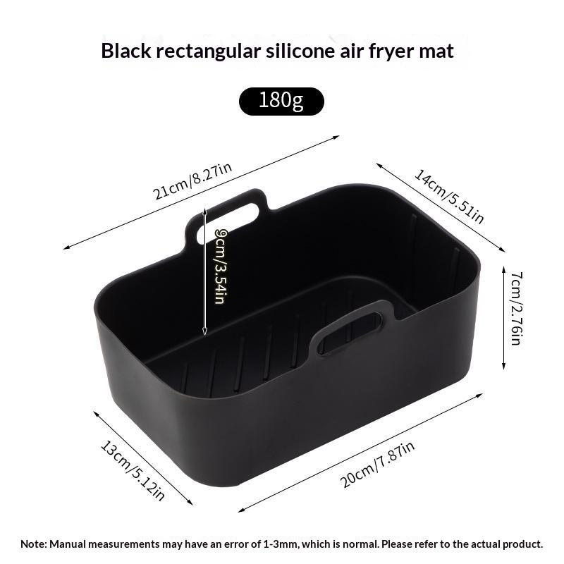 Air Fryer Silicone Pot Air Fryer Liner Heat Resistant Air Fryer Bake Silicone Basket Rectangle Baking Pan For Oven Microwave
