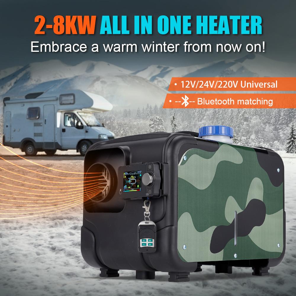 Parking Heater Set Horizontal Camouflage Model 12v 24V 220V Universal 2-8KW With Bluetooth Function And voice Playback Function