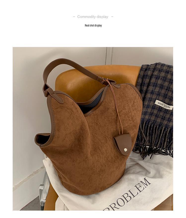 Sac cabas bandoulière grande capacité style rétro pour femme, collection automne/hiver 2025