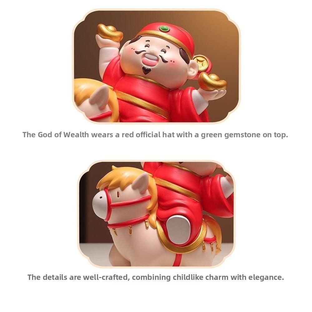 Resin Crafts Horse Year Mascot Ornament Cute Design God of Wealth Decoration  Home Decoration