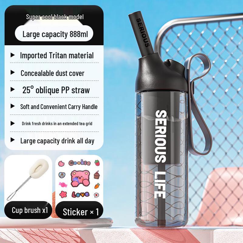 Cute Kids Portable Straw Water Bottle