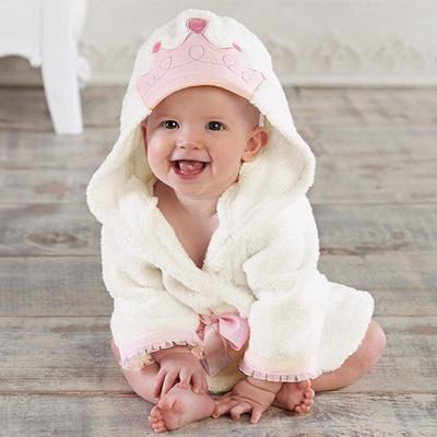 Bebê meninos meninas crianças roupão coroa impressão toalha com capuz pijamas roupas