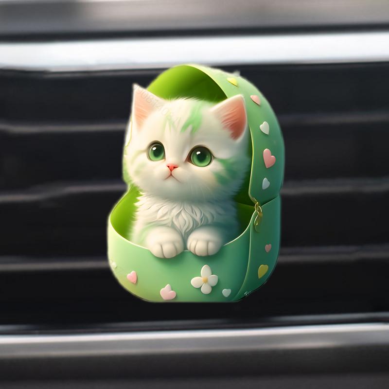 2D Acrylic Car Air Conditioning Vents Aromatherapy Cute Cat Animal Clip Air Outlet Freshener Auto Interior Accessories