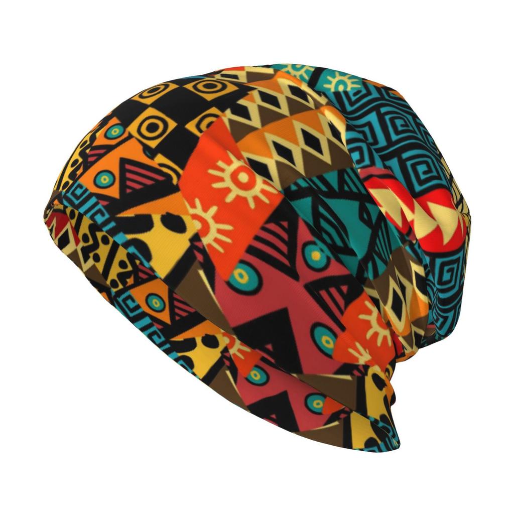 African Ethnic Tribal Art Pattern Bonnet Femme Cool Knit Hat for Men Women Autumn Winter Warm Africa Ankara Print Beanies Caps