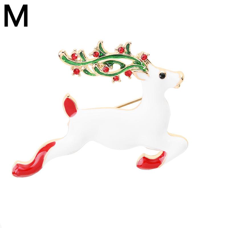 1PC Crystal Deer Brooch Pins Women's Christmas Brooch Jewelry Decoration Santa Claus Party Gifts
