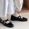 Fashion Belt Buckle Mary Jane Shoes 2025 New Bow Women's Singles