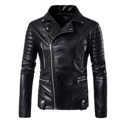 (Simple Flavor) Riders Jacket Motorcycle Jacket Men's Faux Leather Short