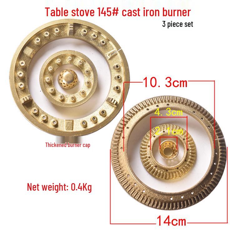 Gas Stove Cast Iron Burner Head Flame Spreader and Cap Set