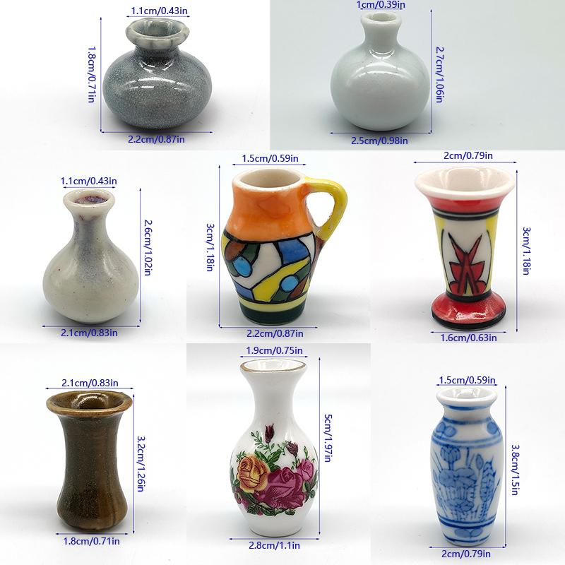 Mini Ceramic Tea Kit Simulation Kettle Plate Model Toy 1:12 Dollhouse Miniature Accessories Doll House Decoration